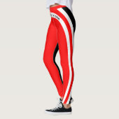 Geen pijn Geen tinnen rood wit en zwart Leggings (Links)