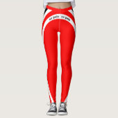 Geen pijn Geen tinnen rood wit en zwart Leggings (Voorkant)