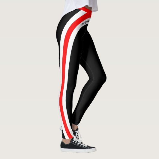 Geen pijn Geen tinnen rood wit en zwart Leggings (Rechts)