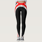 Geen pijn Geen tinnen rood wit en zwart Leggings (Voorkant)