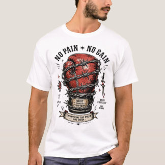 Geen Pijn Geen Vooruitgang Boksmotivatie T-shirt