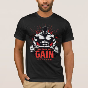 Geen Pijn Geen Vooruitgang – Hardcore Fitness Ontw T-shirt
