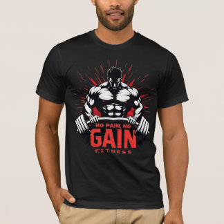 Geen Pijn Geen Vooruitgang – Hardcore Fitness Ontw T-shirt