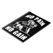 GEEN PIJN, GEEN WINST. Bodybuilding Workout Motiva Notitieboek (Linkerzijde)