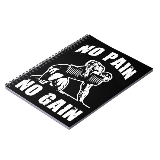 GEEN PIJN, GEEN WINST. Bodybuilding Workout Motiva Notitieboek (Linkerzijde)