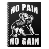 GEEN PIJN, GEEN WINST. Bodybuilding Workout Motiva Notitieboek (Voorkant)