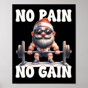 Geen pijn geen winst Fitness Kabouter Liefde Gewic Poster