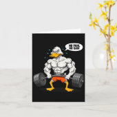 Geen pijn Geen winst Grappig Eend Gewichtheffer Jo Kaart (Gele Bloem)