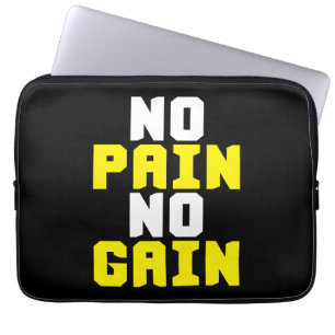 Geen pijn, geen winst - Gym Workout Motivatie Laptop Sleeve