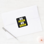 Geen pijn, geen winst - Gym Workout Motivatie Vierkante Sticker (Envelop)
