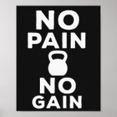 Geen pijn Geen winst - Inspirerend Gym Wall Poster (Voorkant)