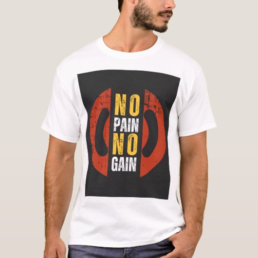 Geen pijn, geen winst - Mannen's Gym Motivation T- T-shirt (Voorkant)