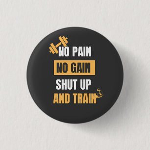 Geen pijn geen winst   Motivatie Buttonnen en patc Ronde Button 3,2 Cm