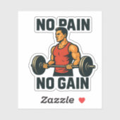 Geen pijn geen winst | Motivatie Gym Sticker (Vel)