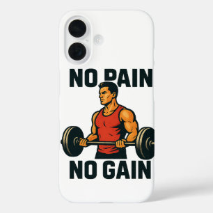 Geen pijn geen winst   Motivatie Gym Telefoon Wall iPhone 16 Hoesje