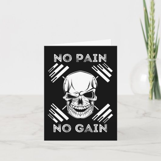 Geen pijn Geen winst - Powerlifting Workout Gym Ge Kaart (Voorkant)