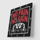 Geen pijn Geen winst training Vierkante Klok (Hoek)