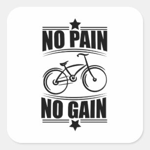 Geen pijn geen winst vierkante sticker
