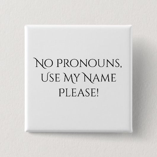 Geen pincode van Pronoun Vierkante Button 5,1 Cm (Voorkant)