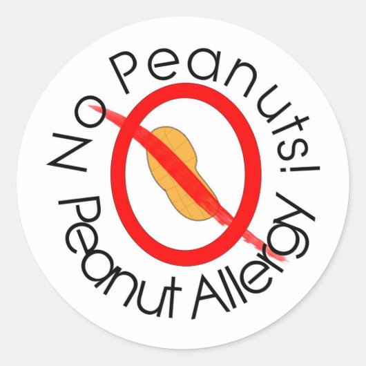 Geen pinda's allergie Design Ronde Sticker (Voorkant)