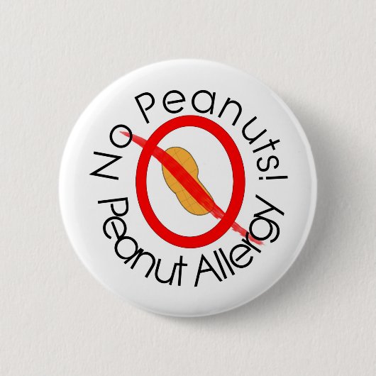 Geen pinda's. Peanut Allergy Ronde Button 5,7 Cm (Voorkant)