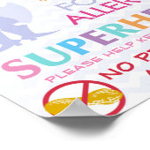 Geen pinda's toegestaan superheld-meisje poster (Hoek)