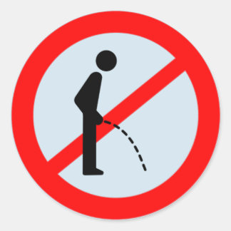 Geen pingelen in het openbaar ronde sticker