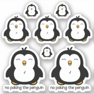 Geen pinguïn 8 contour knippen sticker
