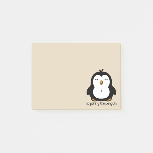 Geen pinguïn beige post-it® notes (Voorkant)