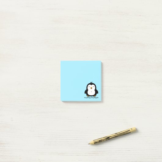 Geen pinguïn | Blauw Post-it® Notes (Op bureau)