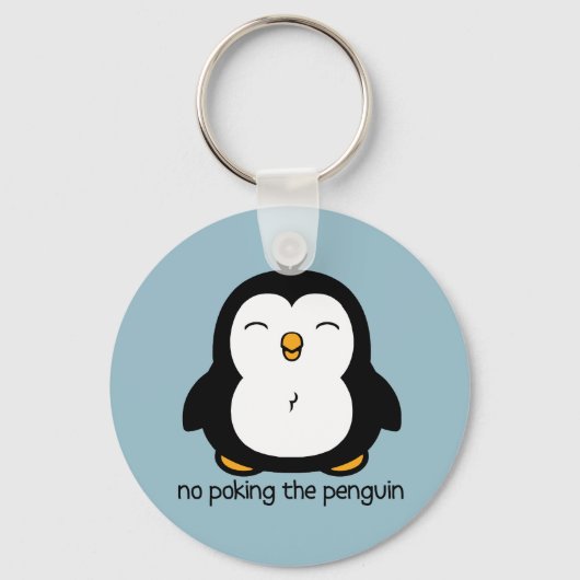 Geen pinguïn BLUE Sleutelhanger (Voorkant)