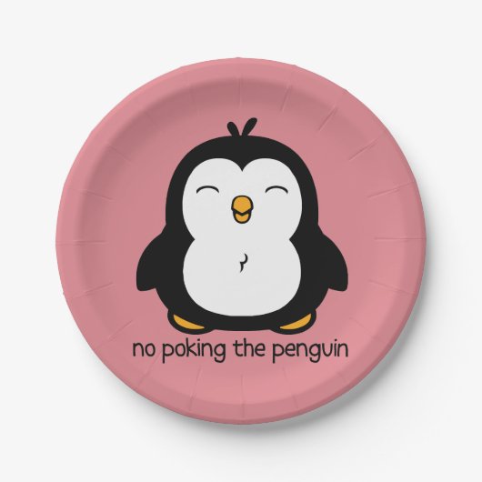 Geen pinguïn papieren bordje (Voorkant)