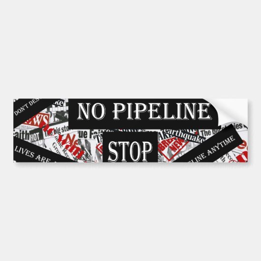 GEEN PIPELINE BUMPERSTICKER (Voorkant)