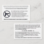 Geen Pistolen-creditcard toegestaan Visitekaartje (Voorkant / Achterkant)