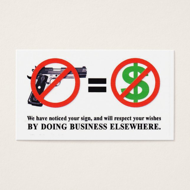 Geen Pistolen. Geen geld Kaart (Voorkant)