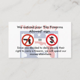 Geen pistolen, geen geld! visitekaartje