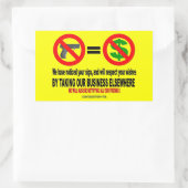 GEEN PISTOLEN, GEEN MAAN RECHTHOEKIGE STICKER (Tas)