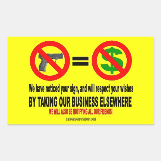 GEEN PISTOLEN, GEEN MAAN RECHTHOEKIGE STICKER (Voorkant)