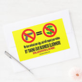 GEEN PISTOLEN, GEEN MAAN RECHTHOEKIGE STICKER (Envelop)