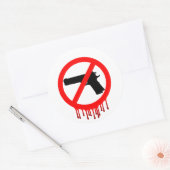Geen Pistolen toegestaan = onschuldige doden Ronde Sticker (Envelop)
