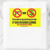 GEEN PISTOOL, GEEN MA RECHTHOEKIGE STICKER (Tas)