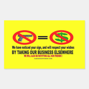 GEEN PISTOOL, GEEN MON RECHTHOEKIGE STICKER