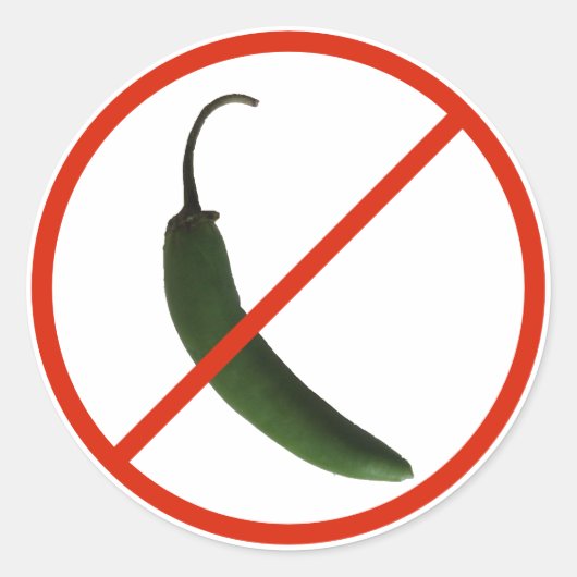 Geen pittig eten alstublieft ronde sticker (Voorkant)