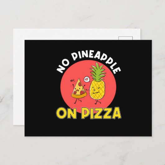 Geen pizza met ananas briefkaart (Voorkant / Achterkant)
