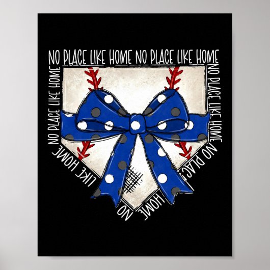Geen Plaats Als Thuis Coquette Boog Game Day Softb Poster (Voorkant)