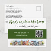 Geen Plaats Als Thuis Vastgoed Groen Marketing Briefkaart (Voorkant / Achterkant)