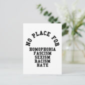 Geen plaats voor homofobieprijsopgave briefkaart (Staand voorkant)