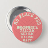 Geen plaats voor homofobieprijsopgave ronde button 7,6 cm (Voorkant /achterkant)