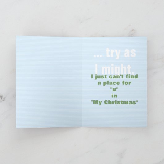 "Geen plaats voor u" Kerst Kaart (Binnen)