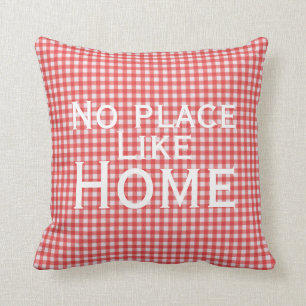Geen plaats zoals Gingham Home Pillow Kussen